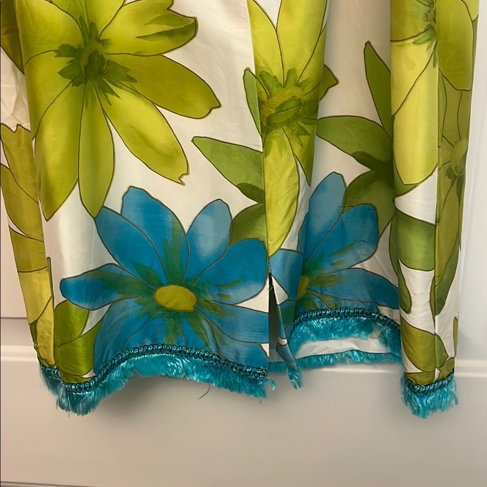 Muse Green and Blue Floral Midi Dress - Picture 4 of 10